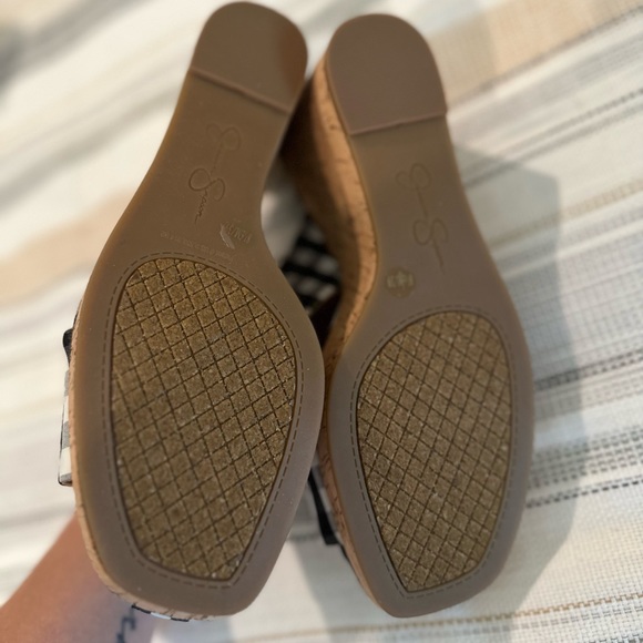 NIP Jessica Simpson gingham Wedges - Picture 5 of 6